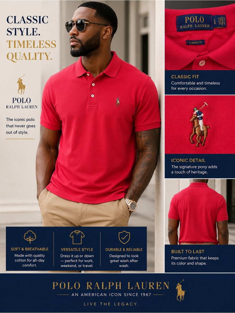 Ralph Lauren magenta  Polo Shirt with Embroidered Pony